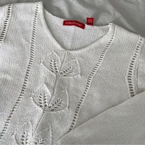 Vintage crochet knit sweater | Large